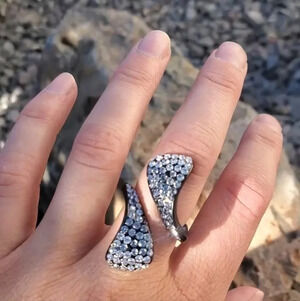 DIVA Black Ion Plated Stainless Steel Ring - sz 5 to 5.5